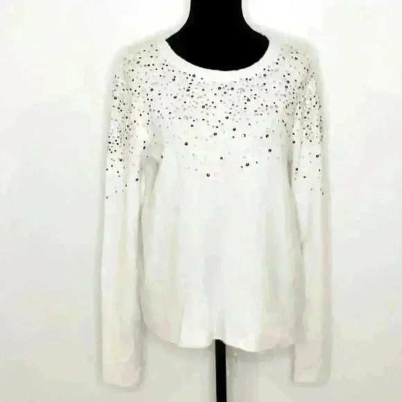 𝅺HALOGEN Multicolor Sequin Crew Neck Sweater M - Picture 2 of 8